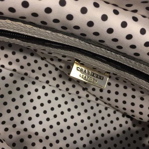 GentlyUsed CRABTREE Beige/White Leather Handbag - Picture 6 of 8